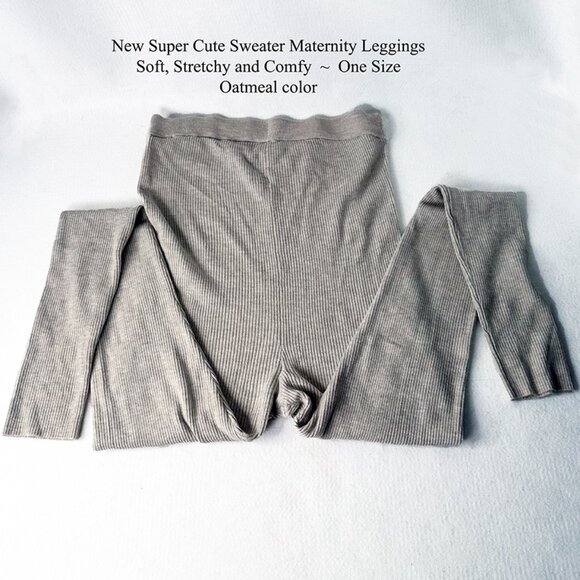 H&M Pants - H&M Maternity Sweater Leggings Oatmeal Size L NEW